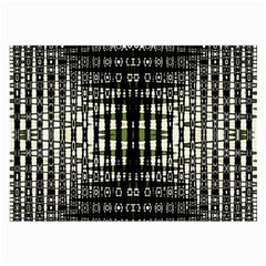 Interwoven Grid Pattern In Green Large Glasses Cloth by Simbadda