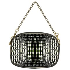 Interwoven Grid Pattern In Green Chain Purses (one Side)  by Simbadda