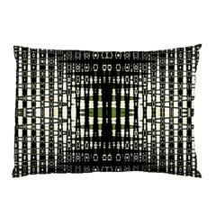 Interwoven Grid Pattern In Green Pillow Case by Simbadda