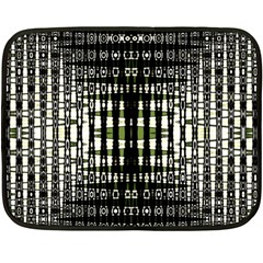 Interwoven Grid Pattern In Green Fleece Blanket (mini)