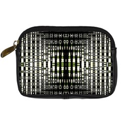 Interwoven Grid Pattern In Green Digital Camera Cases by Simbadda