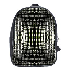 Interwoven Grid Pattern In Green School Bags(large)  by Simbadda