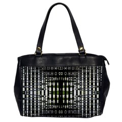 Interwoven Grid Pattern In Green Office Handbags by Simbadda