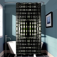 Interwoven Grid Pattern In Green Shower Curtain 36  X 72  (stall) 