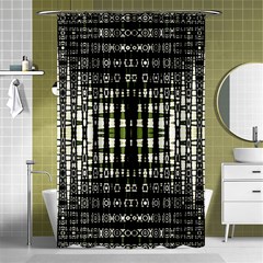 Interwoven Grid Pattern In Green Shower Curtain 48  X 72  (small) 