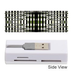 Interwoven Grid Pattern In Green Memory Card Reader (stick)  by Simbadda