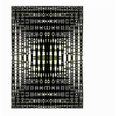 Interwoven Grid Pattern In Green Large Garden Flag (two Sides) by Simbadda