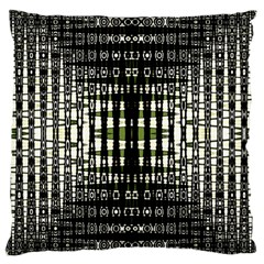 Interwoven Grid Pattern In Green Large Cushion Case (two Sides) by Simbadda