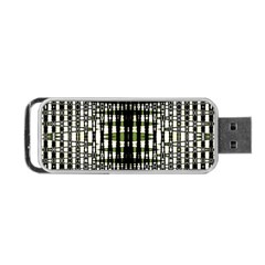 Interwoven Grid Pattern In Green Portable Usb Flash (two Sides) by Simbadda