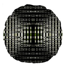 Interwoven Grid Pattern In Green Large 18  Premium Round Cushions by Simbadda