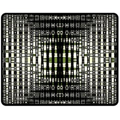 Interwoven Grid Pattern In Green Double Sided Fleece Blanket (medium) 