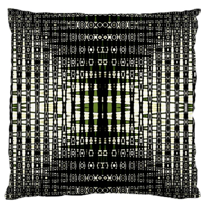 Interwoven Grid Pattern In Green Standard Flano Cushion Case (Two Sides)