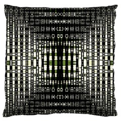 Interwoven Grid Pattern In Green Large Flano Cushion Case (two Sides)