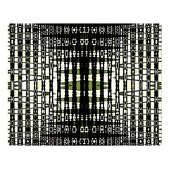 Interwoven Grid Pattern In Green Double Sided Flano Blanket (large) 