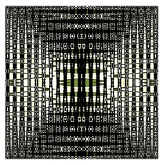 Interwoven Grid Pattern In Green Large Satin Scarf (square)