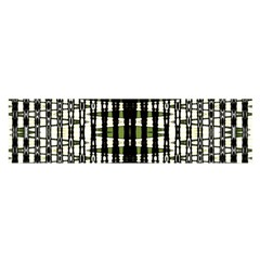 Interwoven Grid Pattern In Green Satin Scarf (oblong) by Simbadda