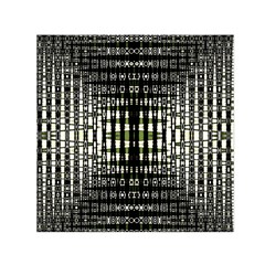 Interwoven Grid Pattern In Green Small Satin Scarf (square)