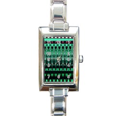 Green Triangle Patterns Rectangle Italian Charm Watch