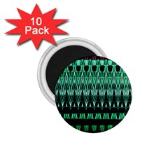 Green Triangle Patterns 1 75  Magnets (10 Pack) 