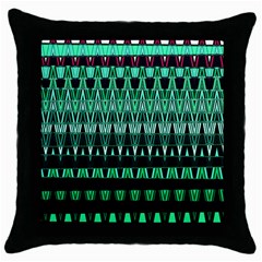 Green Triangle Patterns Throw Pillow Case (black)