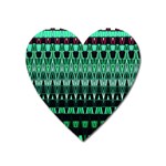 Green Triangle Patterns Heart Magnet Front