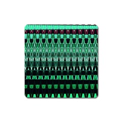 Green Triangle Patterns Square Magnet