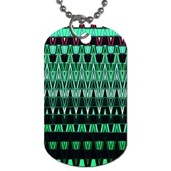 Green Triangle Patterns Dog Tag (two Sides) by Simbadda