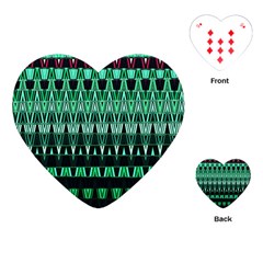 Green Triangle Patterns Playing Cards (heart) 