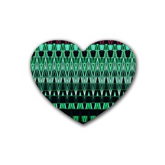 Green Triangle Patterns Heart Coaster (4 Pack)  by Simbadda