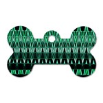 Green Triangle Patterns Dog Tag Bone (Two Sides) Front