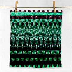 Green Triangle Patterns Face Towel