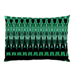 Green Triangle Patterns Pillow Case by Simbadda