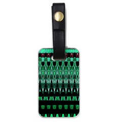 Green Triangle Patterns Luggage Tags (one Side) 