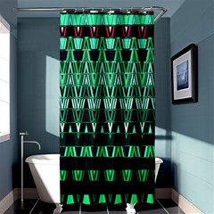 Green Triangle Patterns Shower Curtain 36  X 72  (stall) 