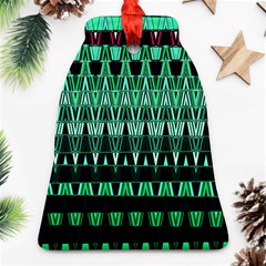 Green Triangle Patterns Bell Ornament (two Sides)