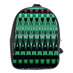 Green Triangle Patterns School Bags (xl) 