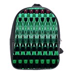 Green Triangle Patterns School Bags (XL)  Front