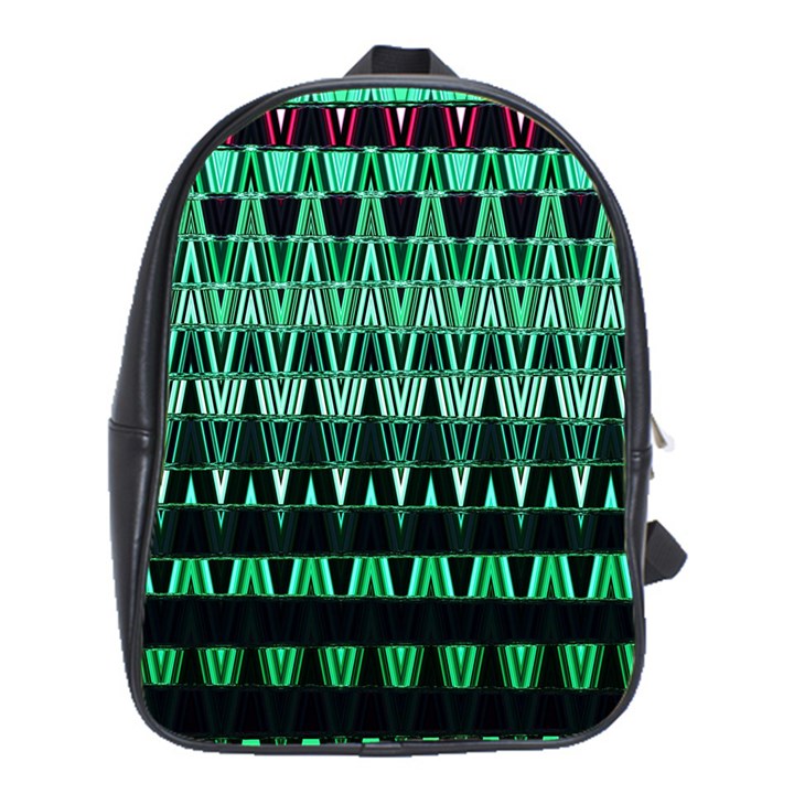 Green Triangle Patterns School Bags (XL) 