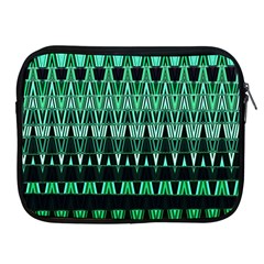 Green Triangle Patterns Apple Ipad 2/3/4 Zipper Cases