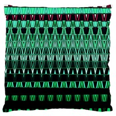 Green Triangle Patterns Standard Flano Cushion Case (one Side) by Simbadda