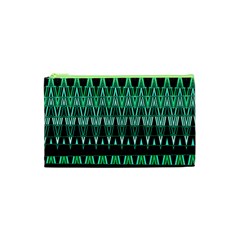 Green Triangle Patterns Cosmetic Bag (xs)