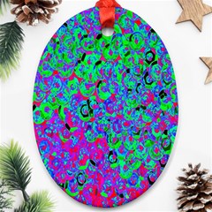 Green Purple Pink Background Ornament (Oval)