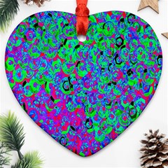 Green Purple Pink Background Ornament (Heart)