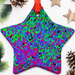 Green Purple Pink Background Ornament (Star)