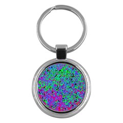 Green Purple Pink Background Key Chains (Round) 