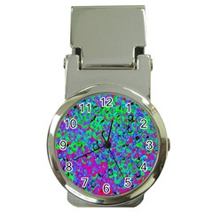 Green Purple Pink Background Money Clip Watches