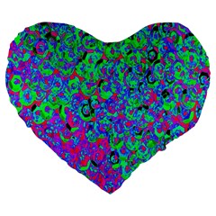 Green Purple Pink Background Large 19  Premium Heart Shape Cushions