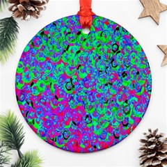 Green Purple Pink Background Ornament (round)