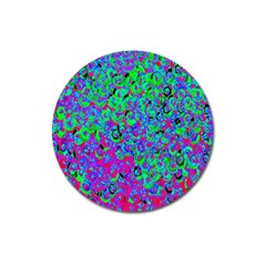 Green Purple Pink Background Magnet 3  (round) by Simbadda