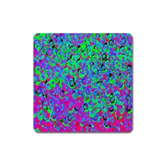 Green Purple Pink Background Square Magnet by Simbadda